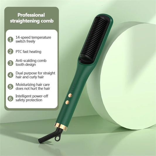 Hair Brush Straightener & Curling Comb