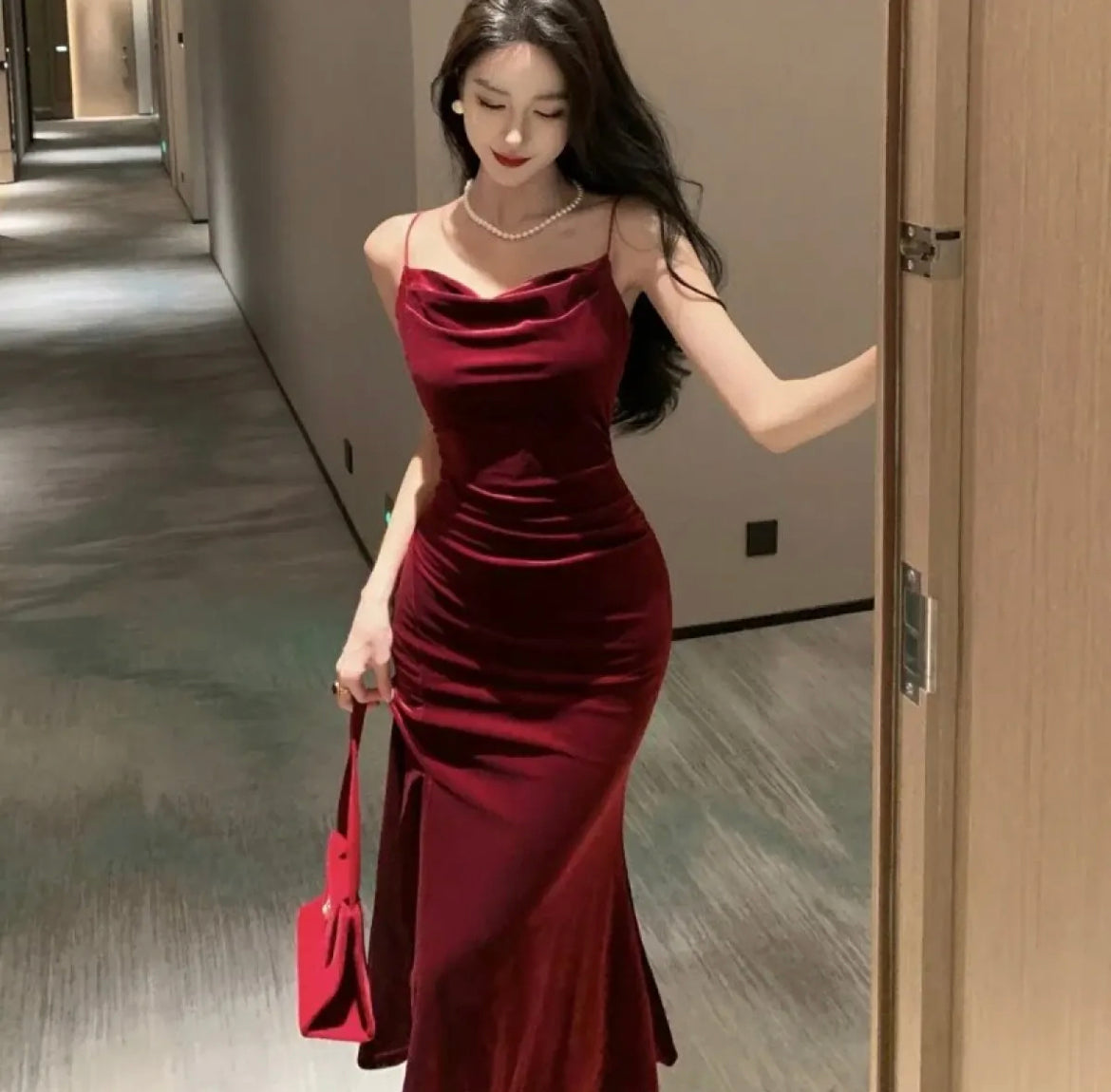 Velvet Slit Dress