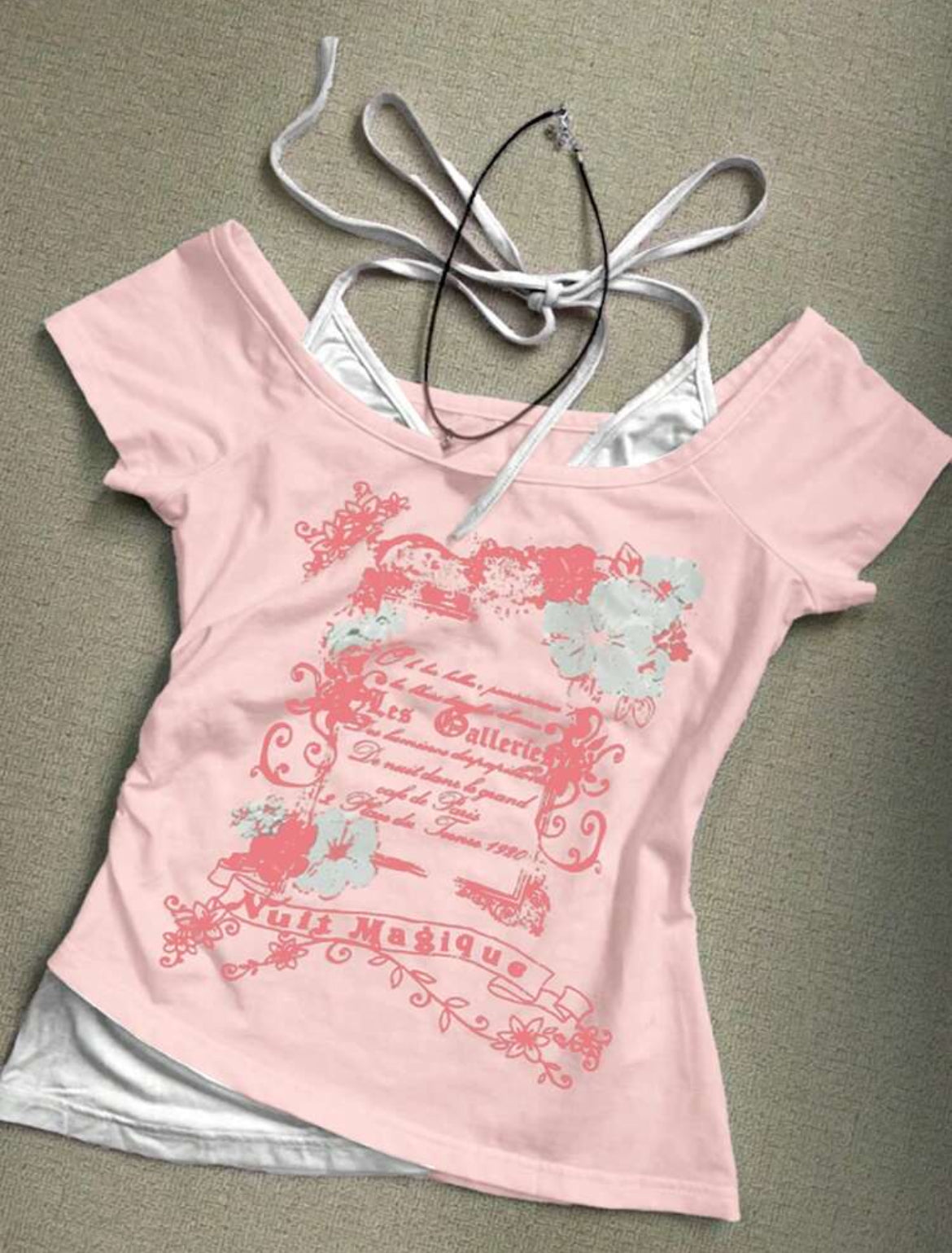 Slogan print tee