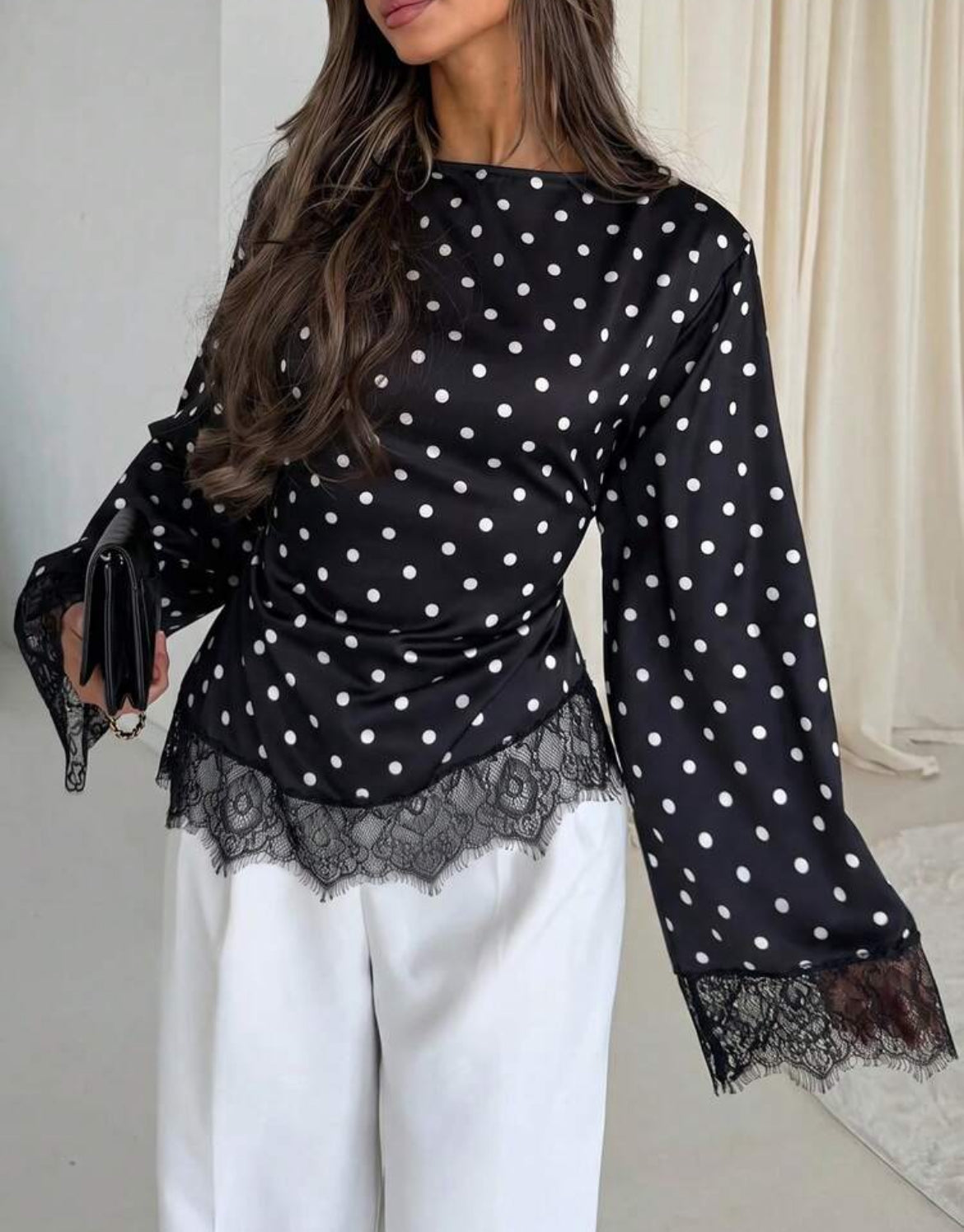 Polka Dot Lace Top