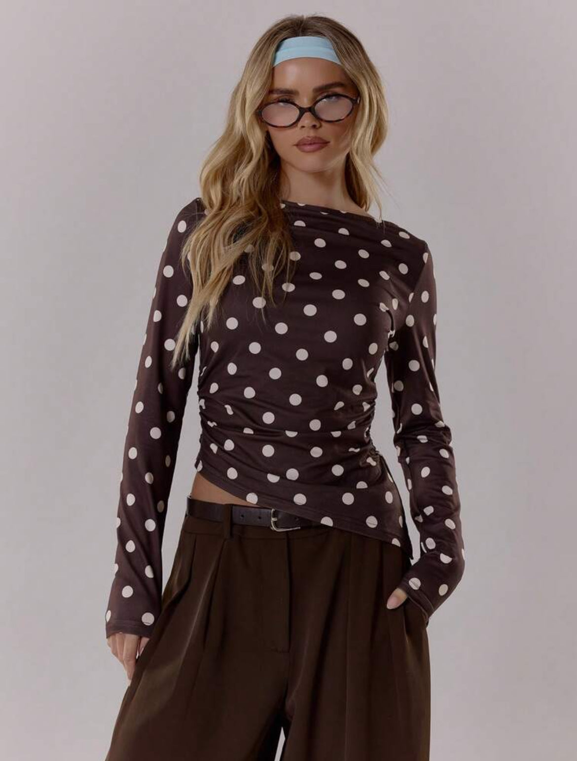 Polka Dot Crewneck Top