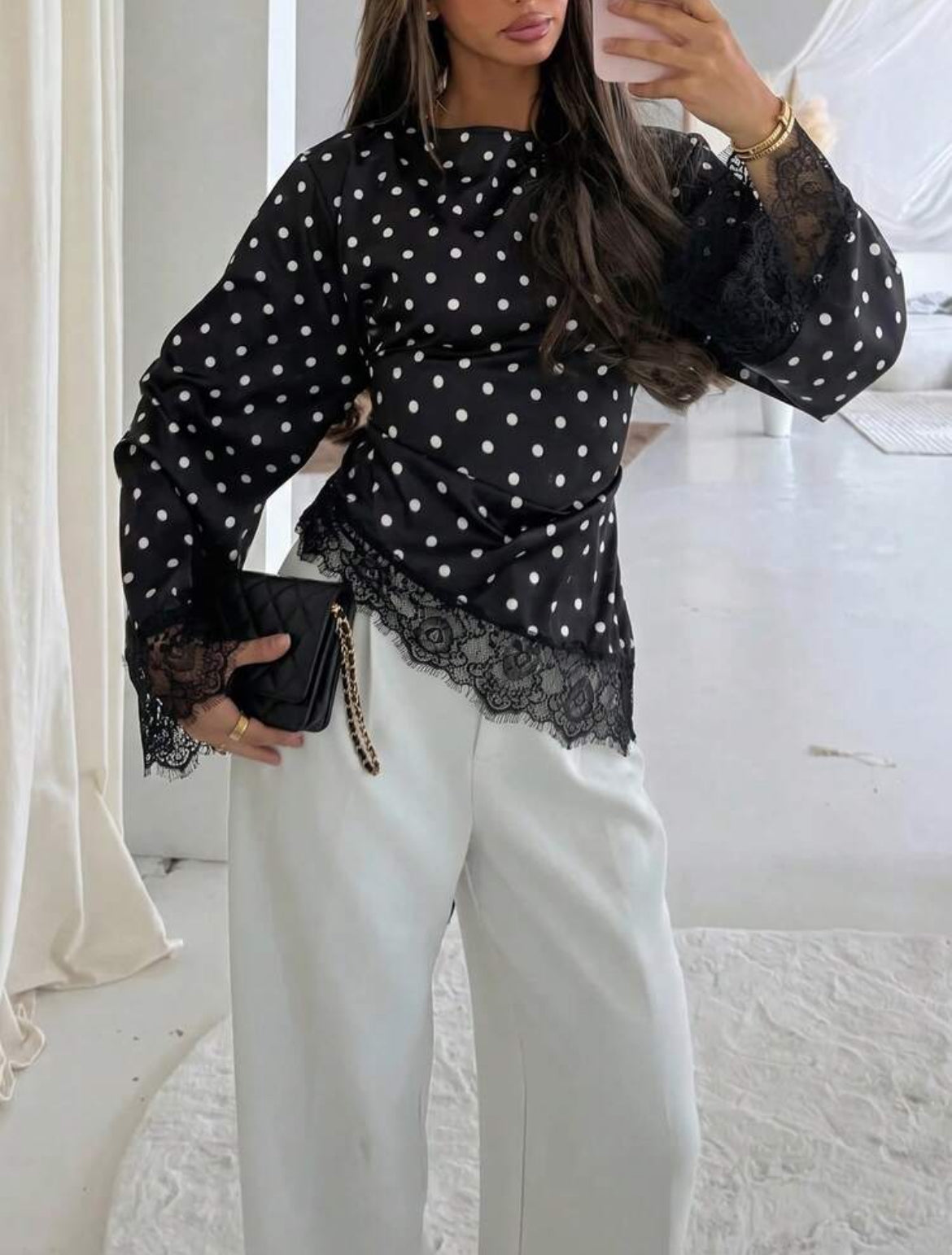 Polka Dot Lace Top