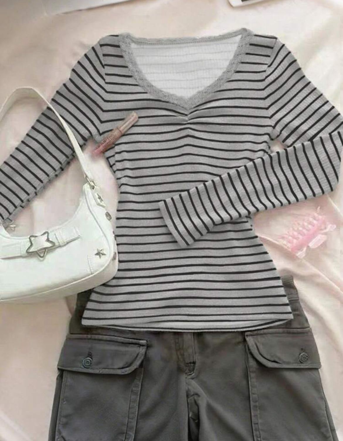 Lace Trim Henley
