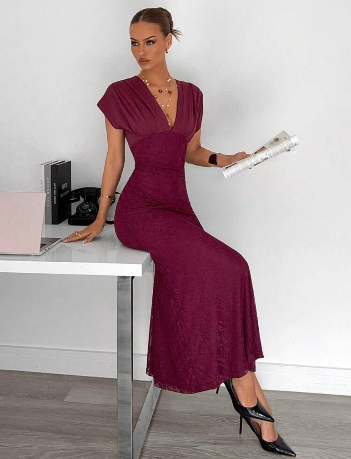 Burgundy Hot Dress