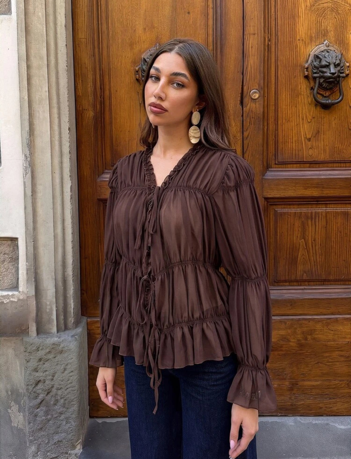 Chiffon Ruffle Blouse