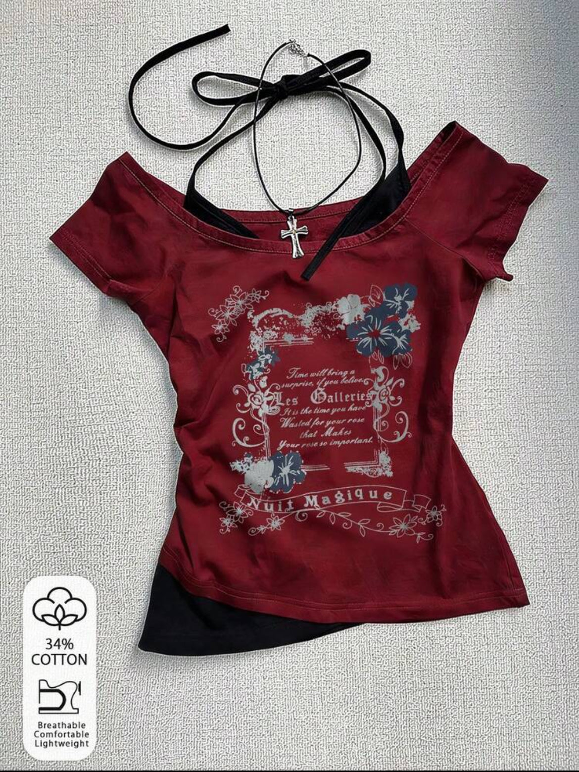 Slogan print tee