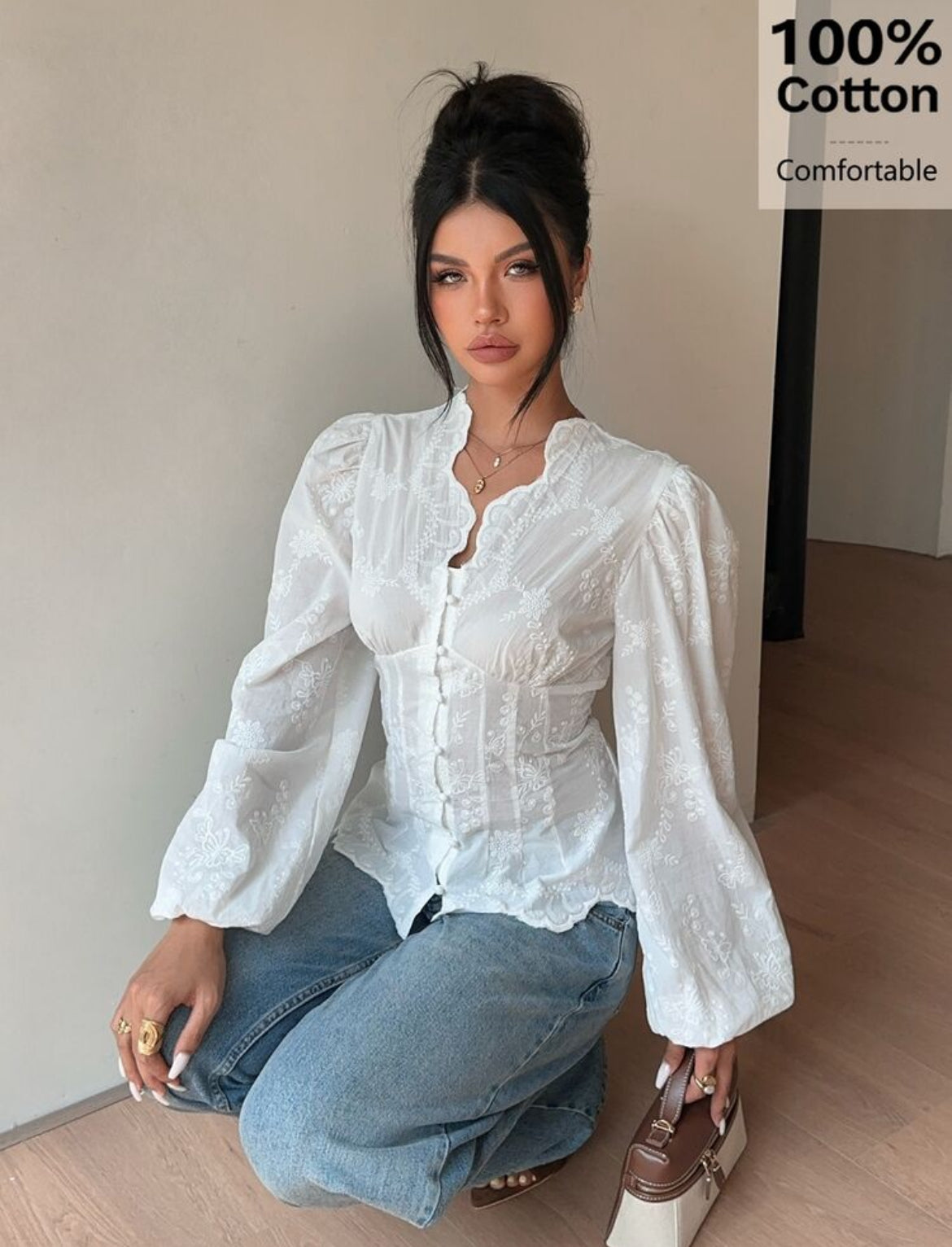 White floral Blouse
