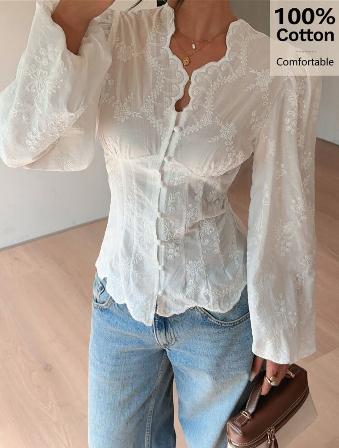 White floral Blouse