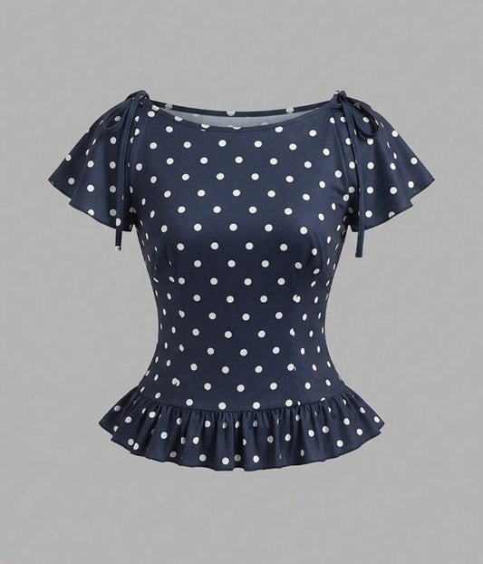Polka Dot Baby Doll Top