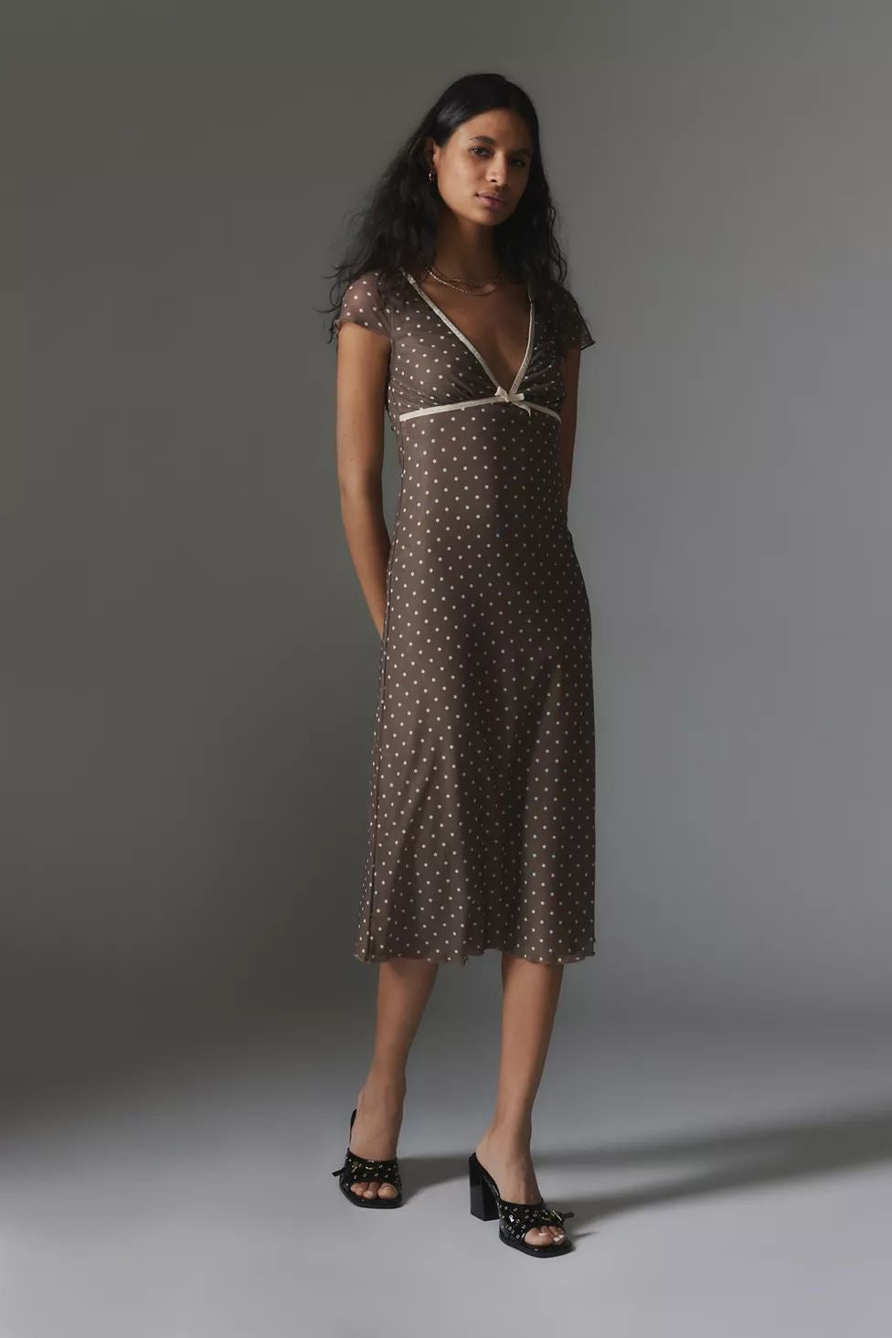 Vilinia Midi Polka dot dress