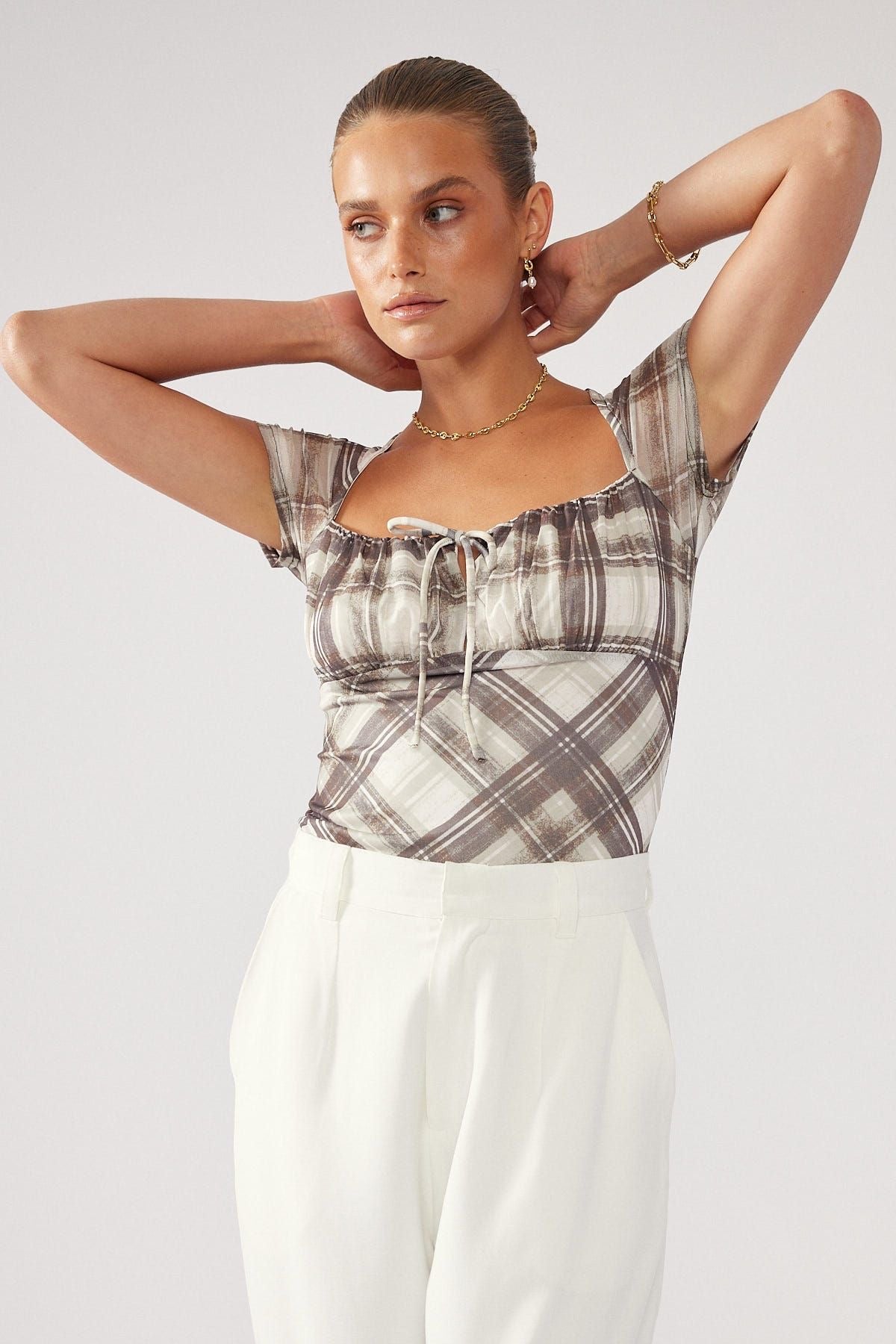 Retro Plaid Top