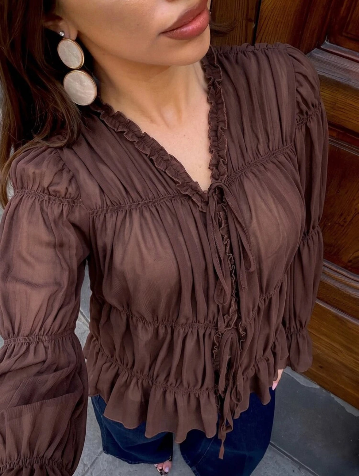 Chiffon Ruffle Blouse