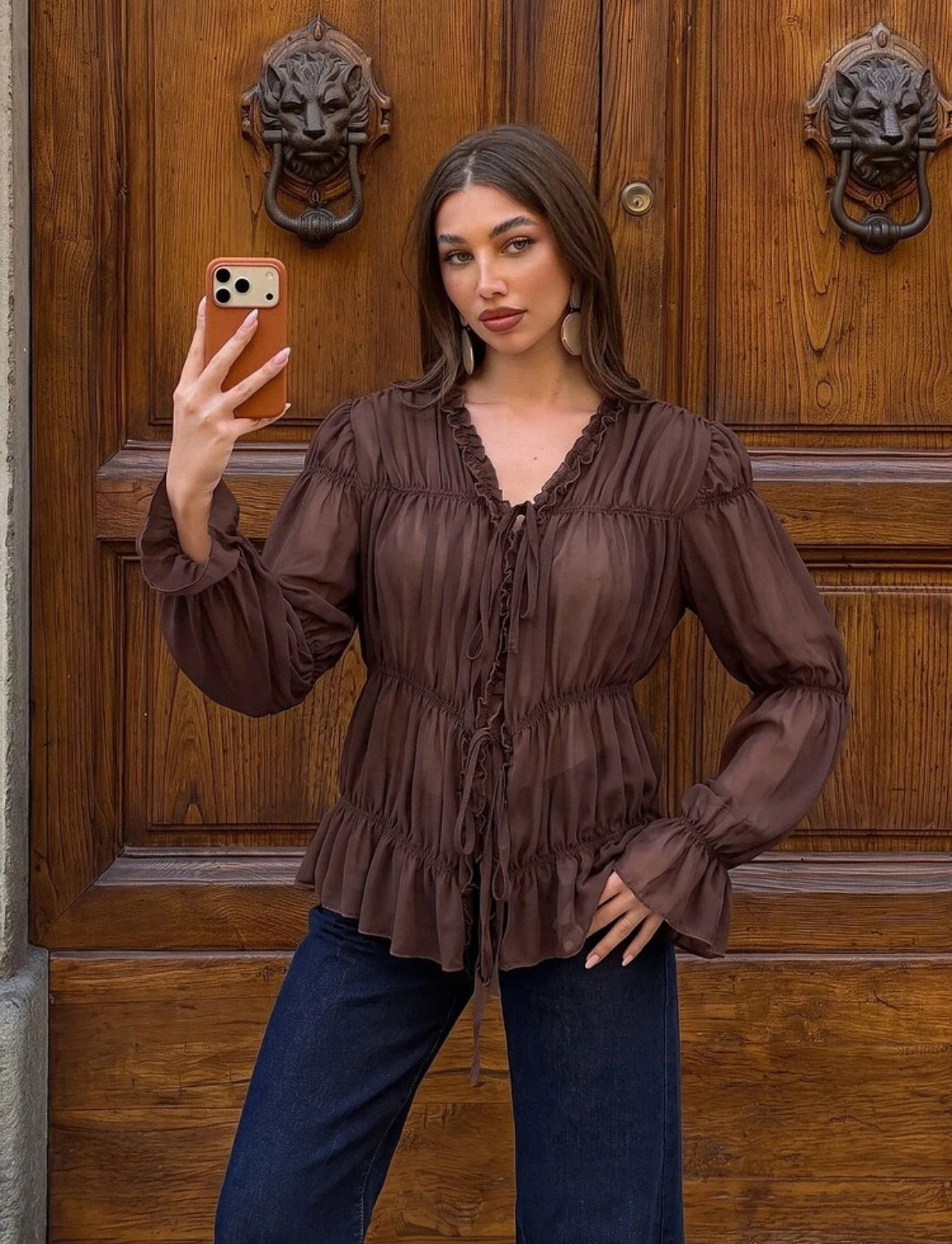 Chiffon Ruffle Blouse