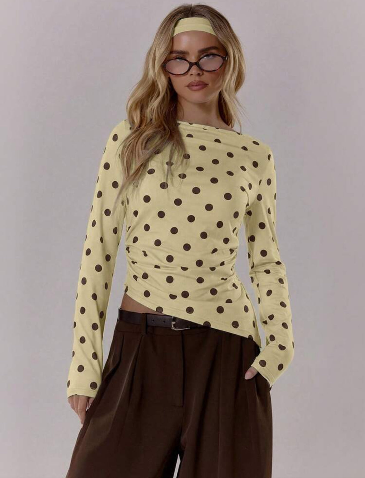 Polka Dot Crewneck Top
