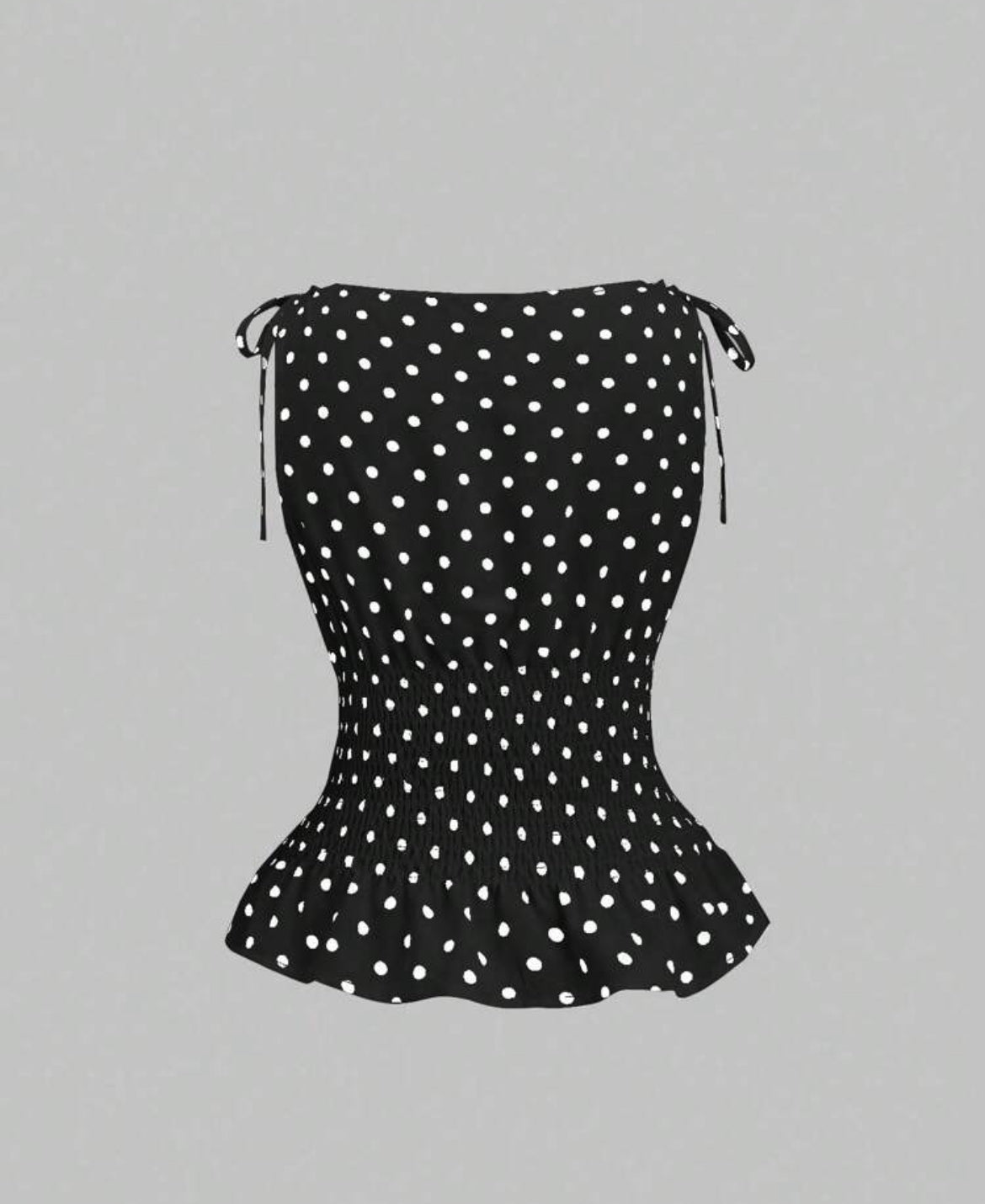 Polka Dot Ruffle Top