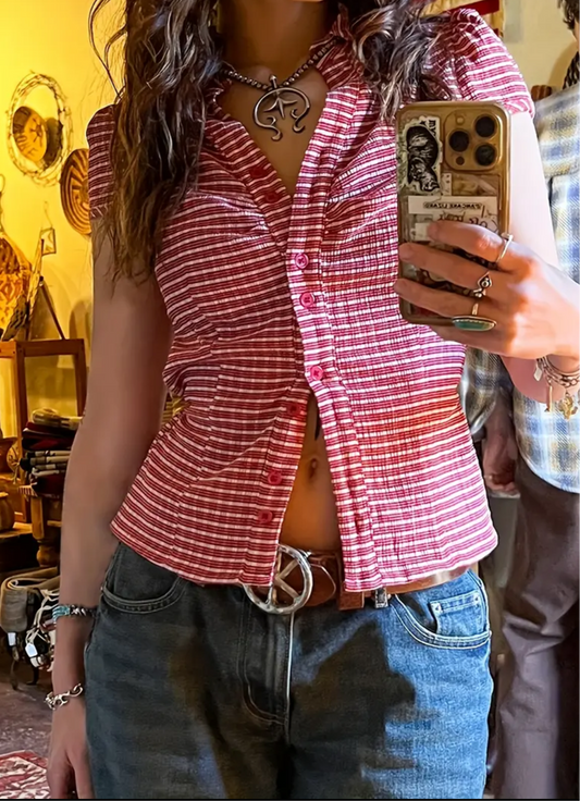 Red Checkered Button Down