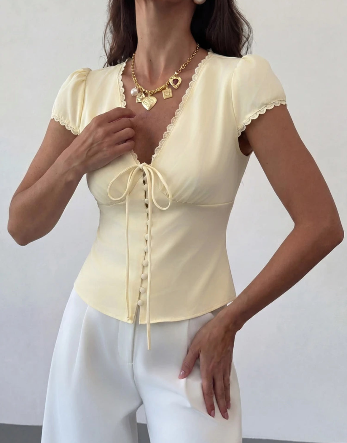 Cap sleeve blouse