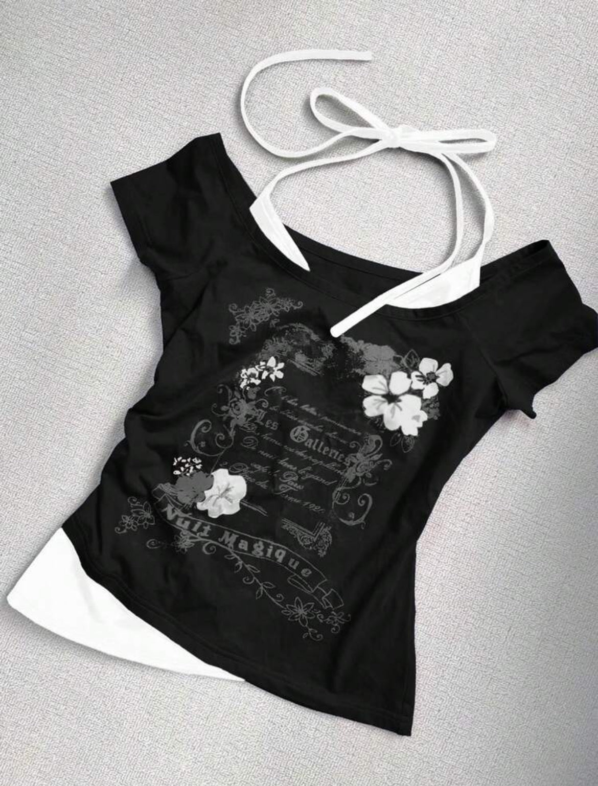 Slogan print tee