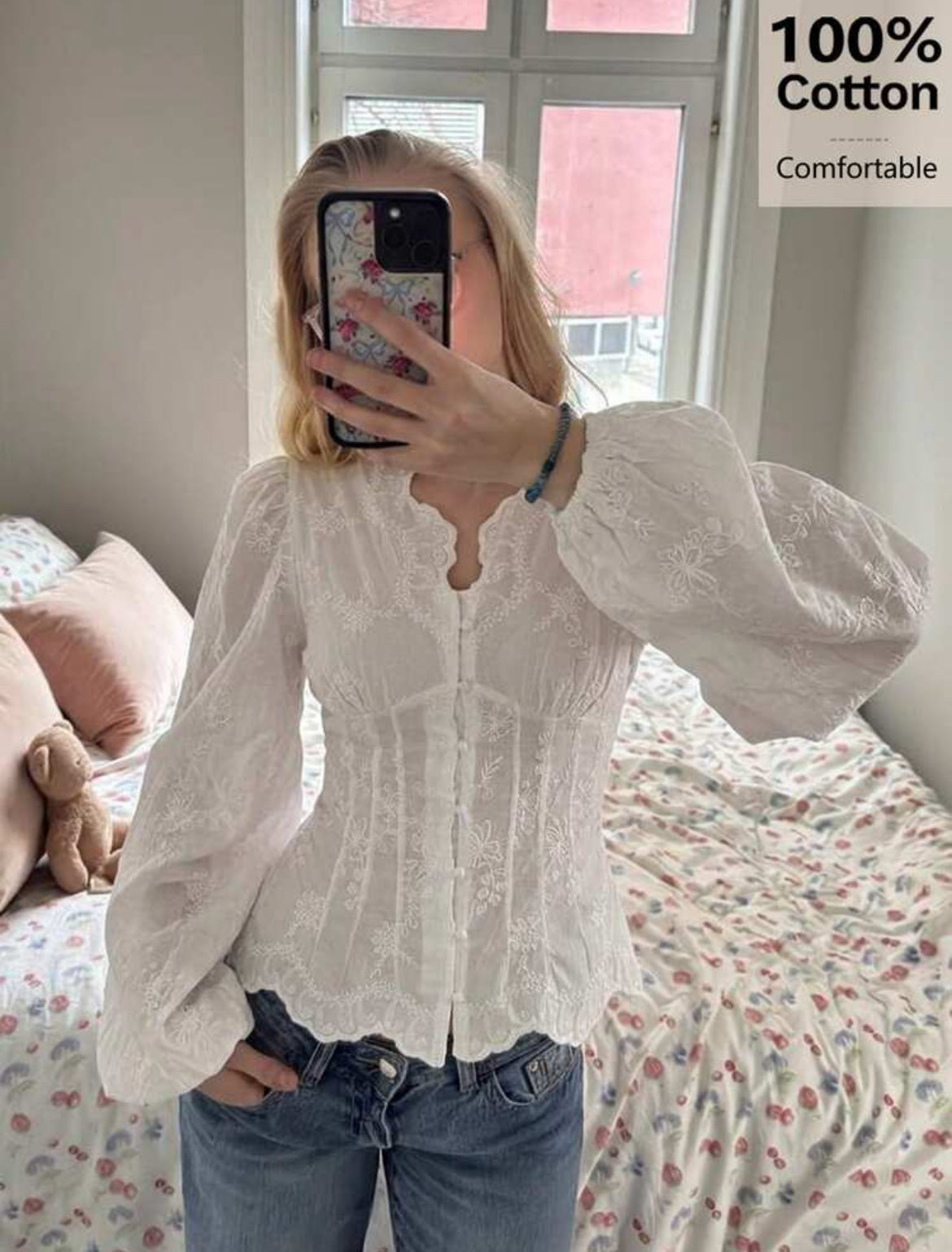 White floral Blouse