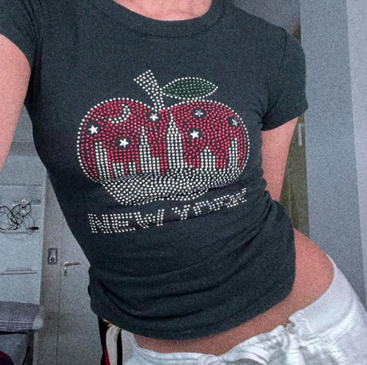 Rhinestone New York tee