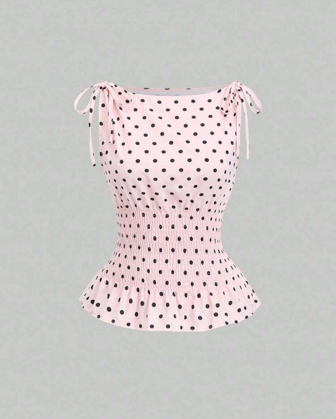 Polka Dot Ruffle Top