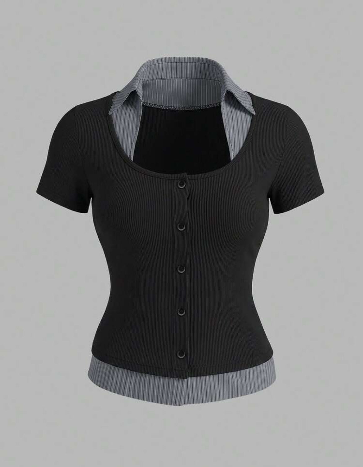 2 in 1 U neck blouse