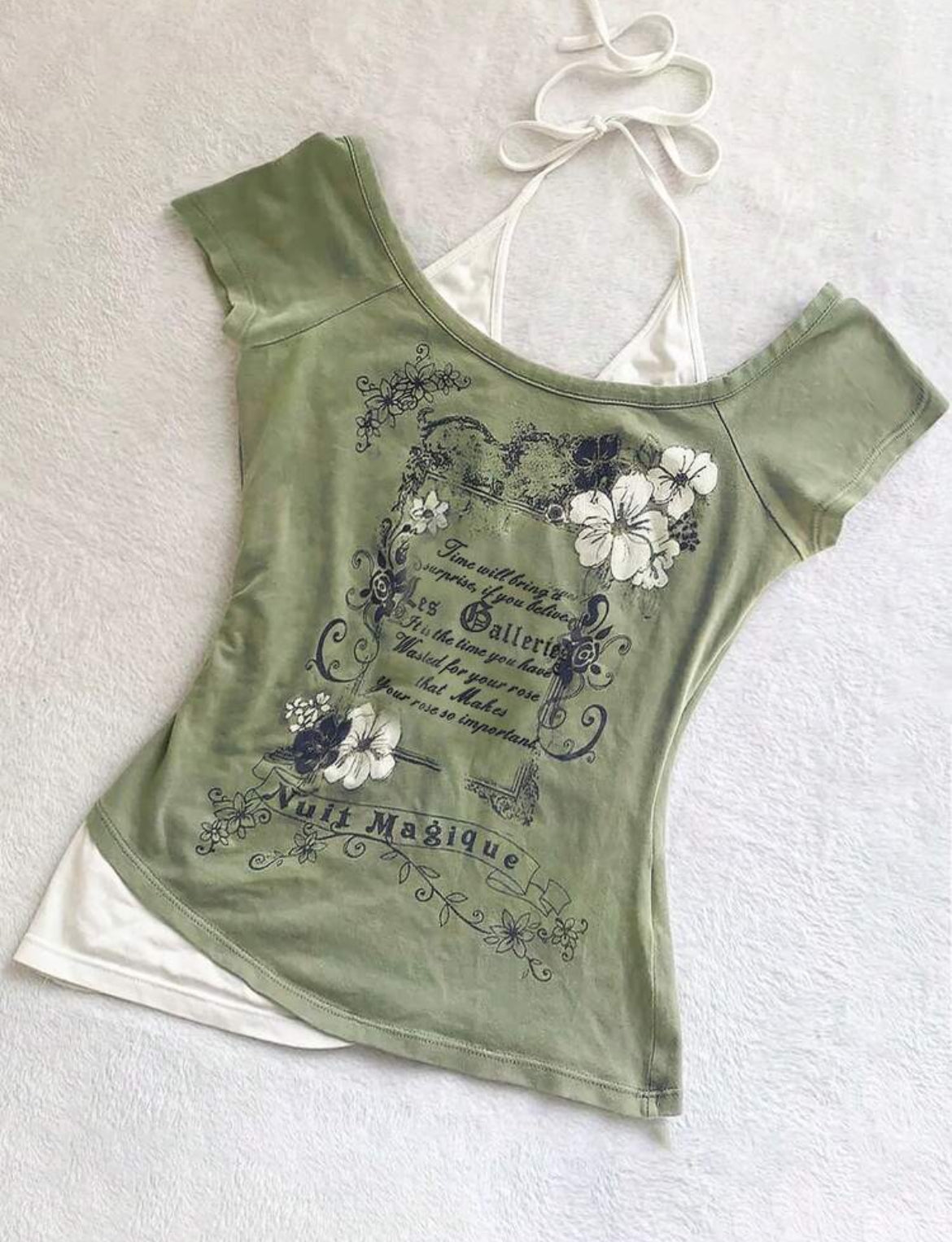 Slogan print tee