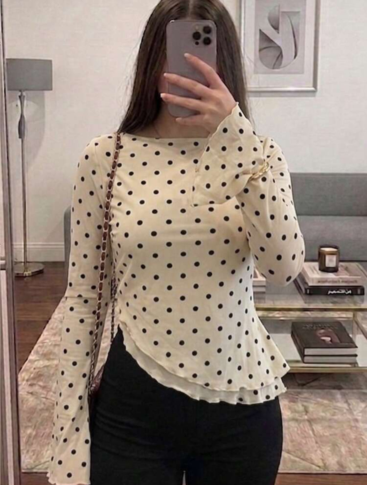 Polka Dot Slim Fit Top