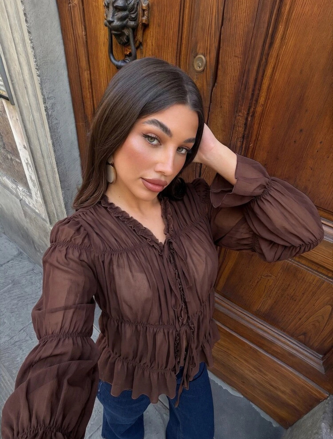 Chiffon Ruffle Blouse