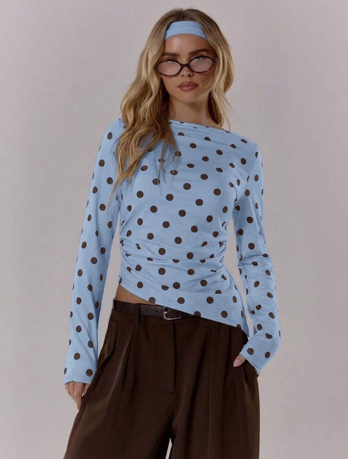 Polka Dot Crewneck Top
