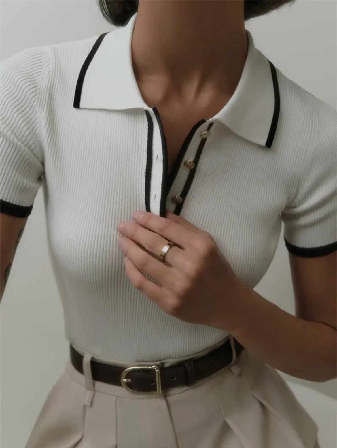 Collar Knit Top