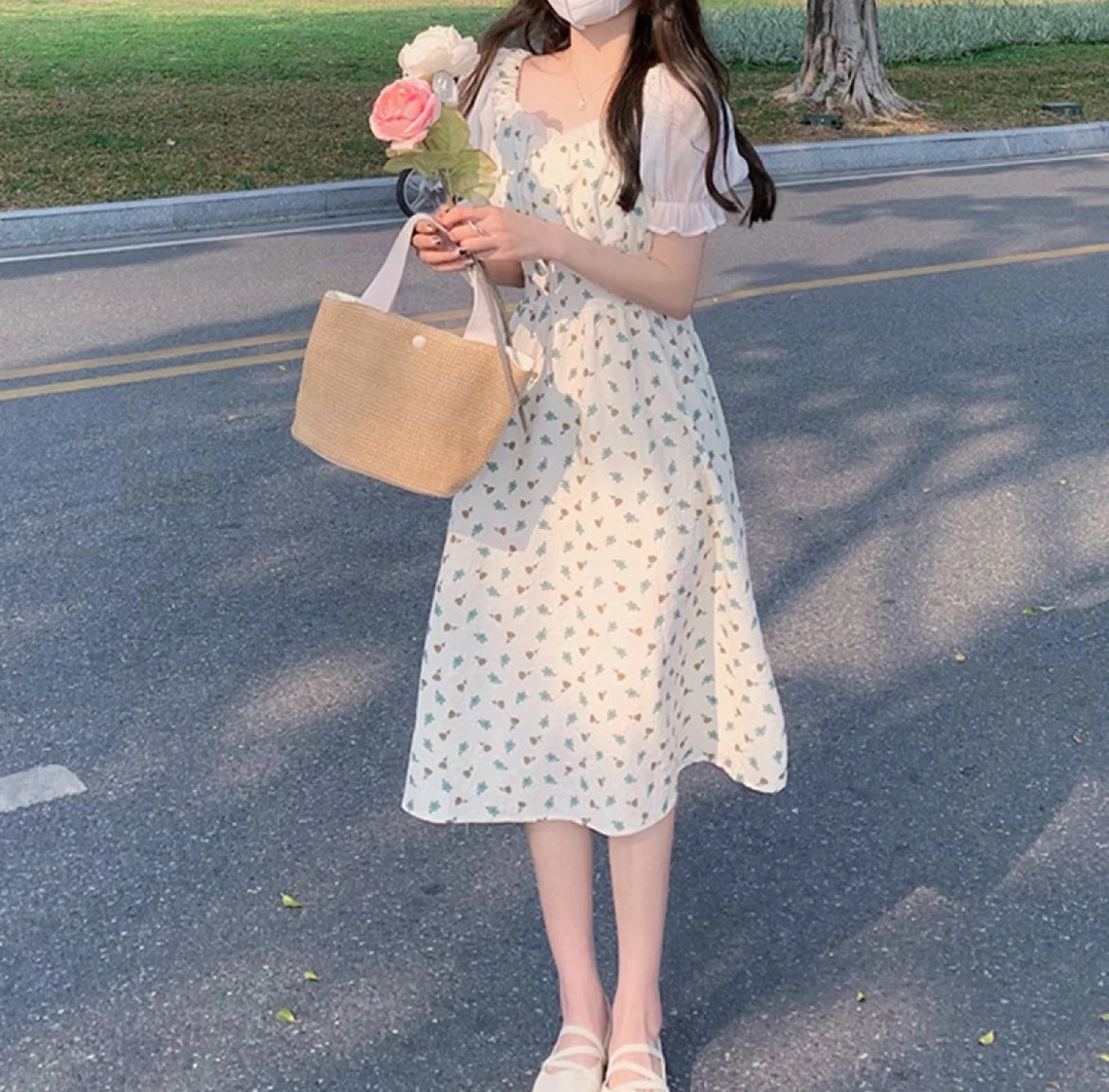 Cute white floral dress