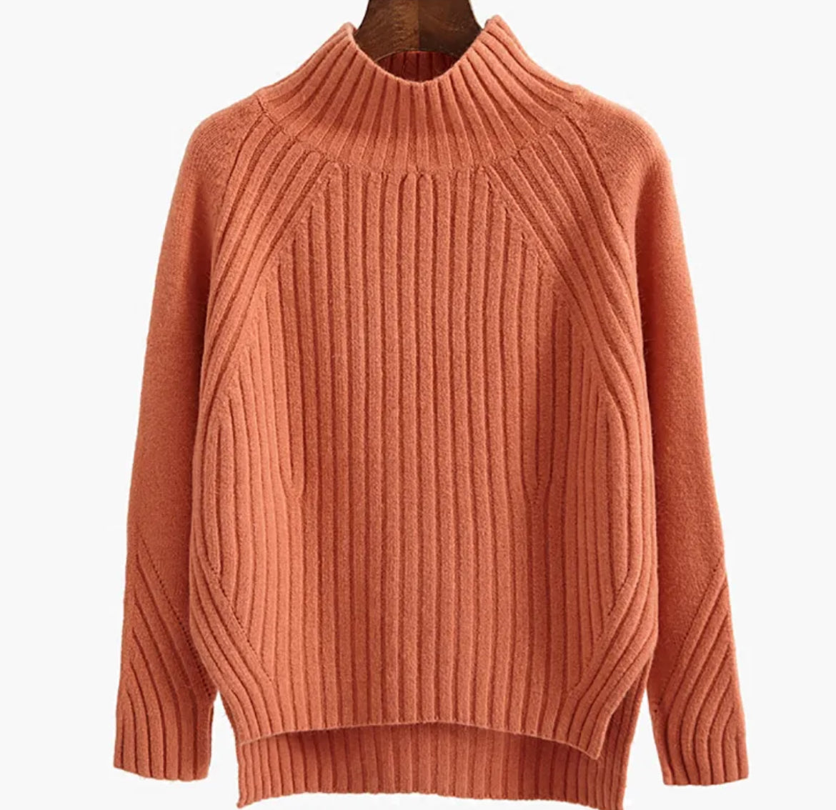 Mock neck loose sweater