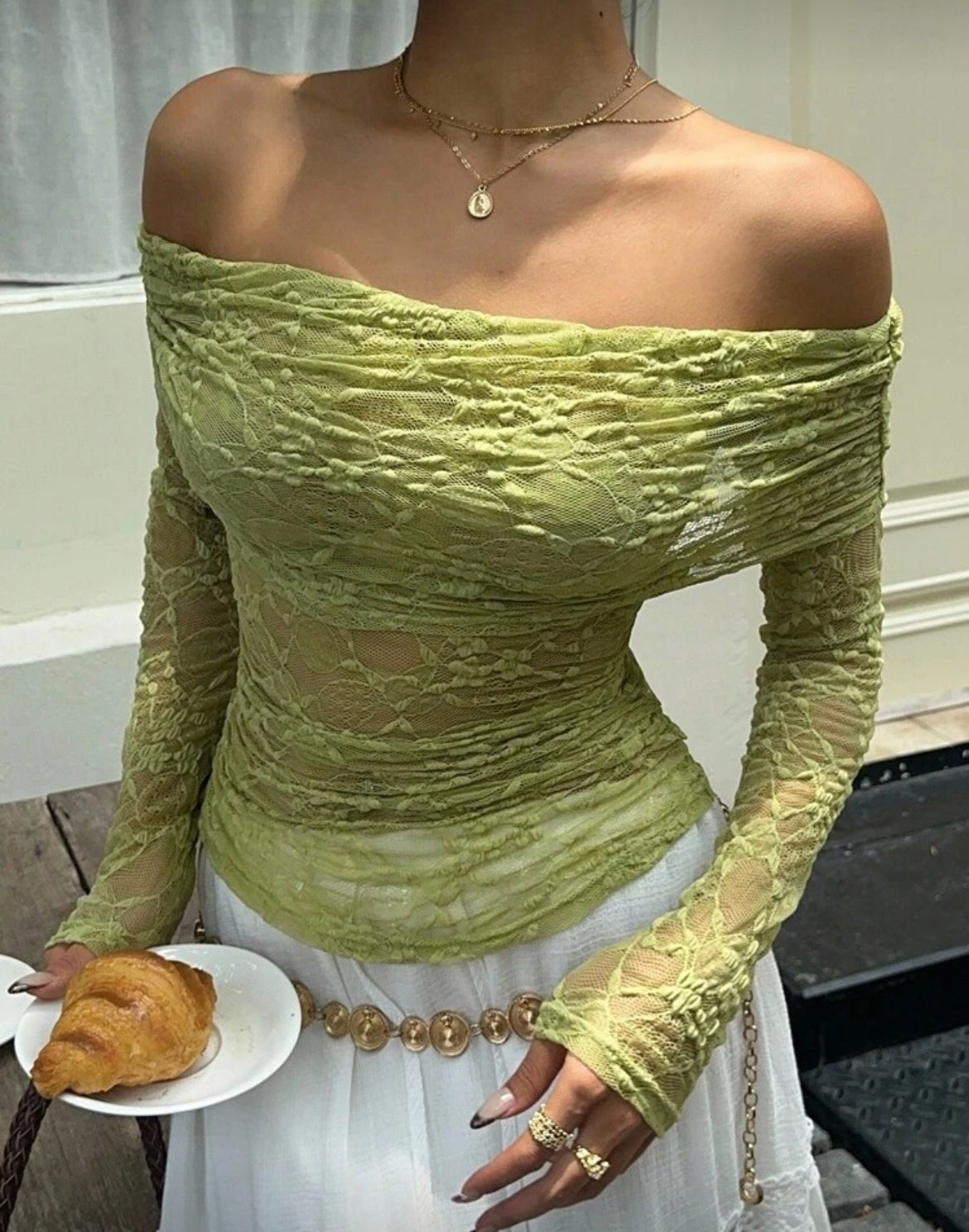 Lace off Shoulder Top