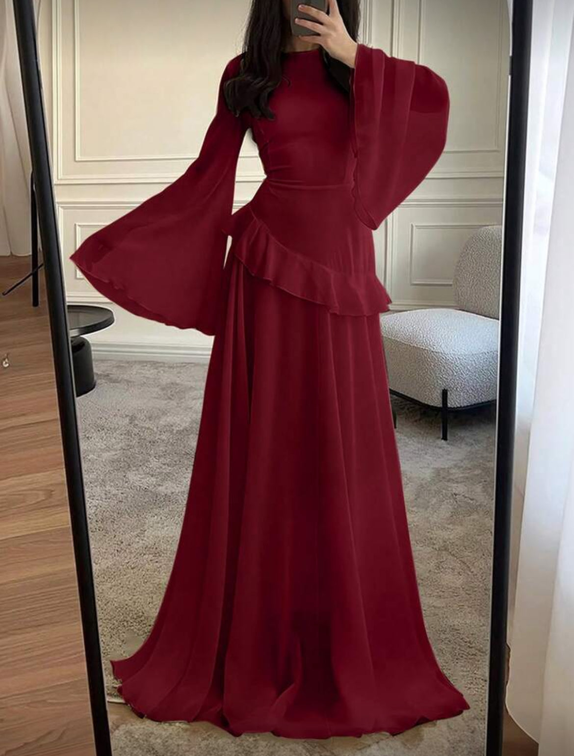 Ruffle Trim Tie Dress