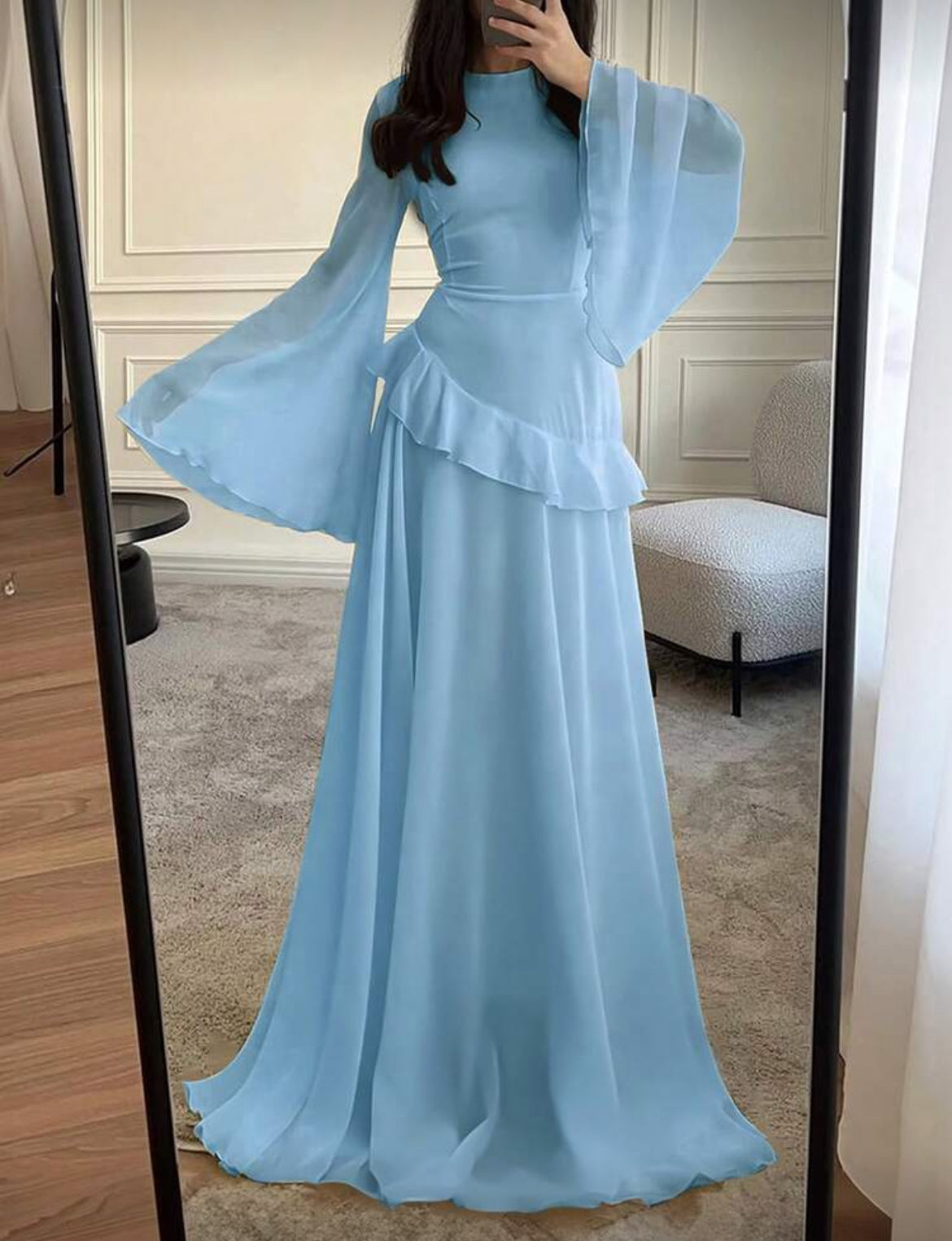 Ruffle Trim Tie Dress