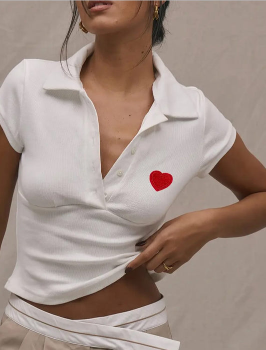 Heart polo top