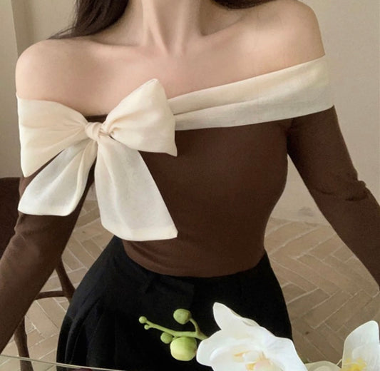 Cute Bow Tie Off Shoulder