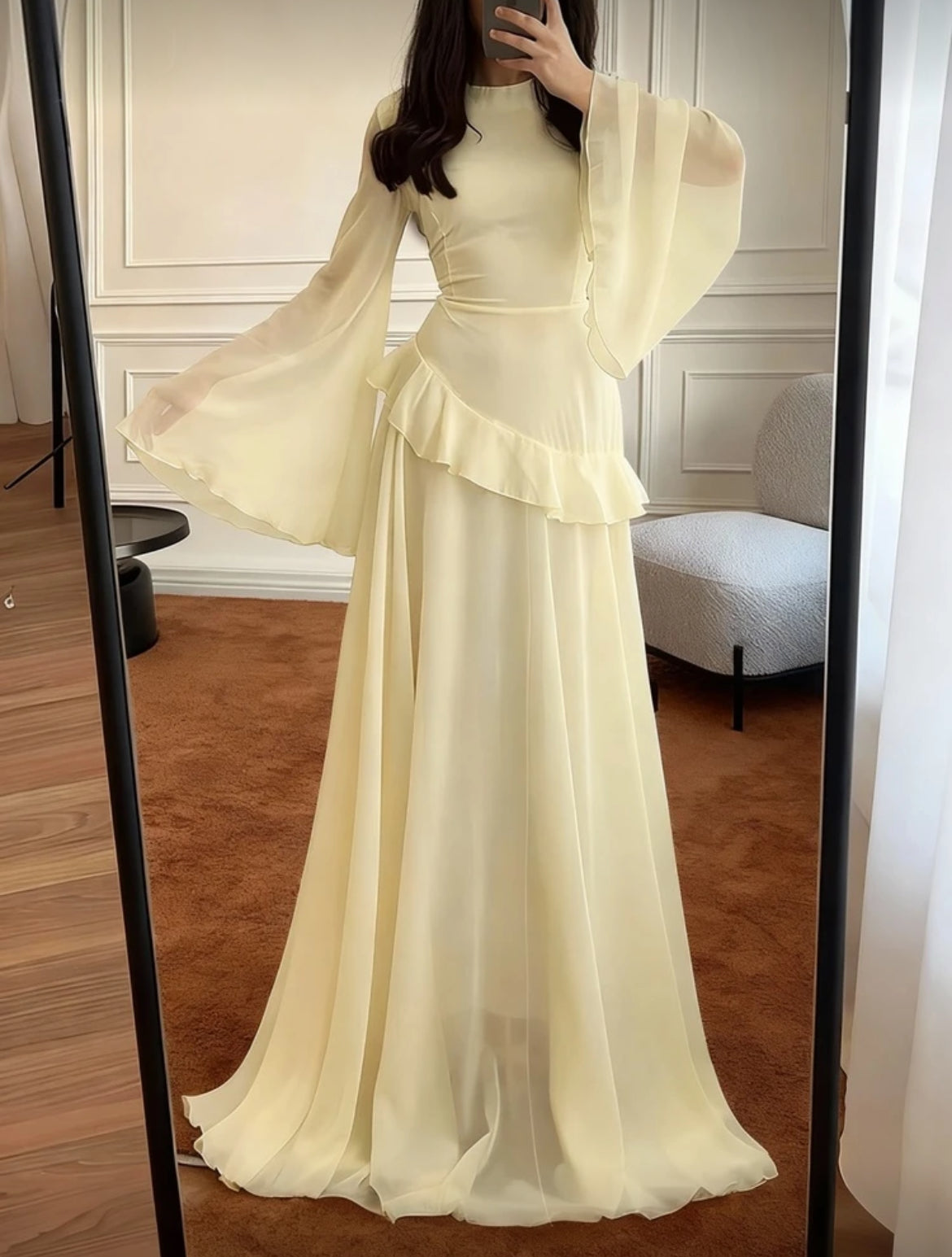 Ruffle Trim Tie Dress