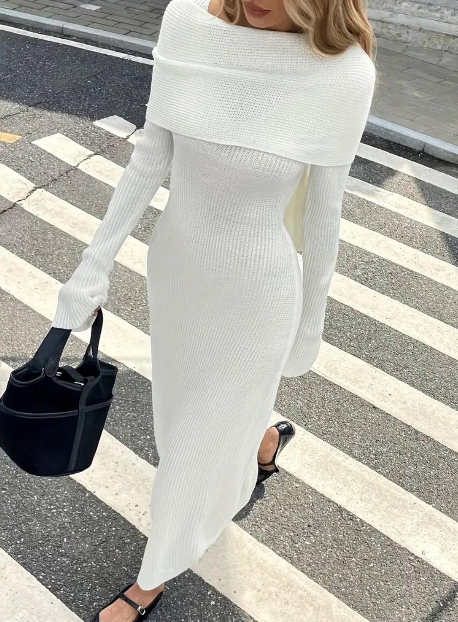 V neck dress with cape