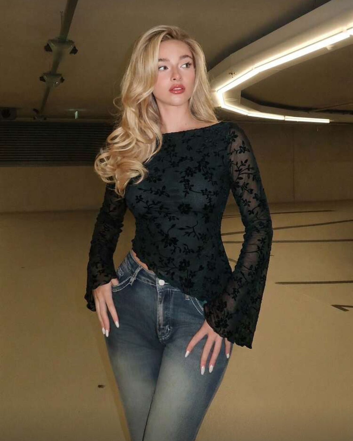 Asymmetrical Lace Top
