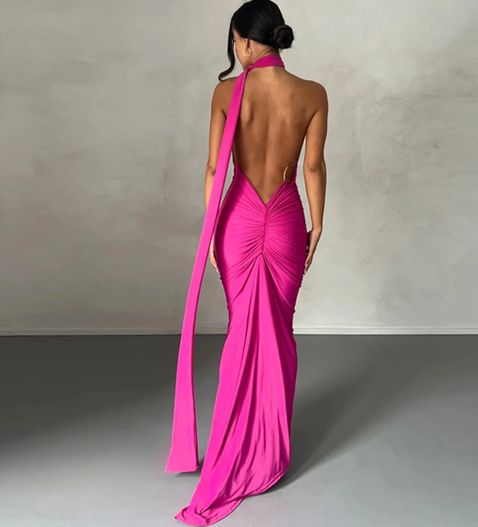 One Shoulder Backless Dress