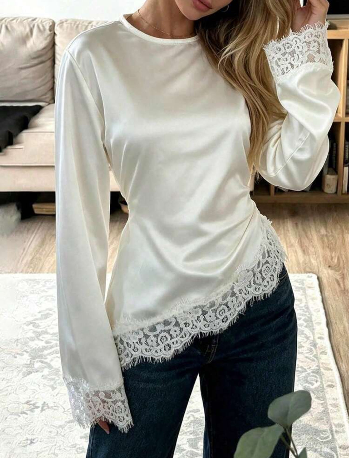 Satin Lace Blouse