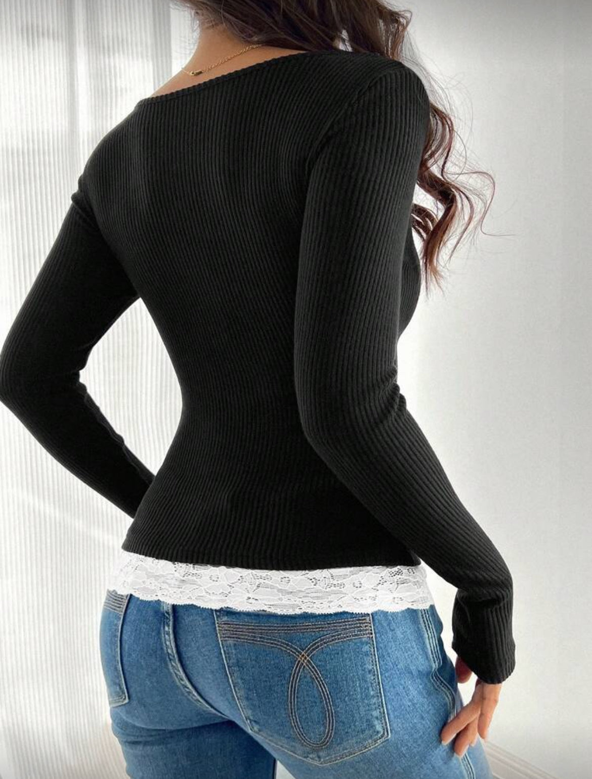 Lace Patchwork Henley