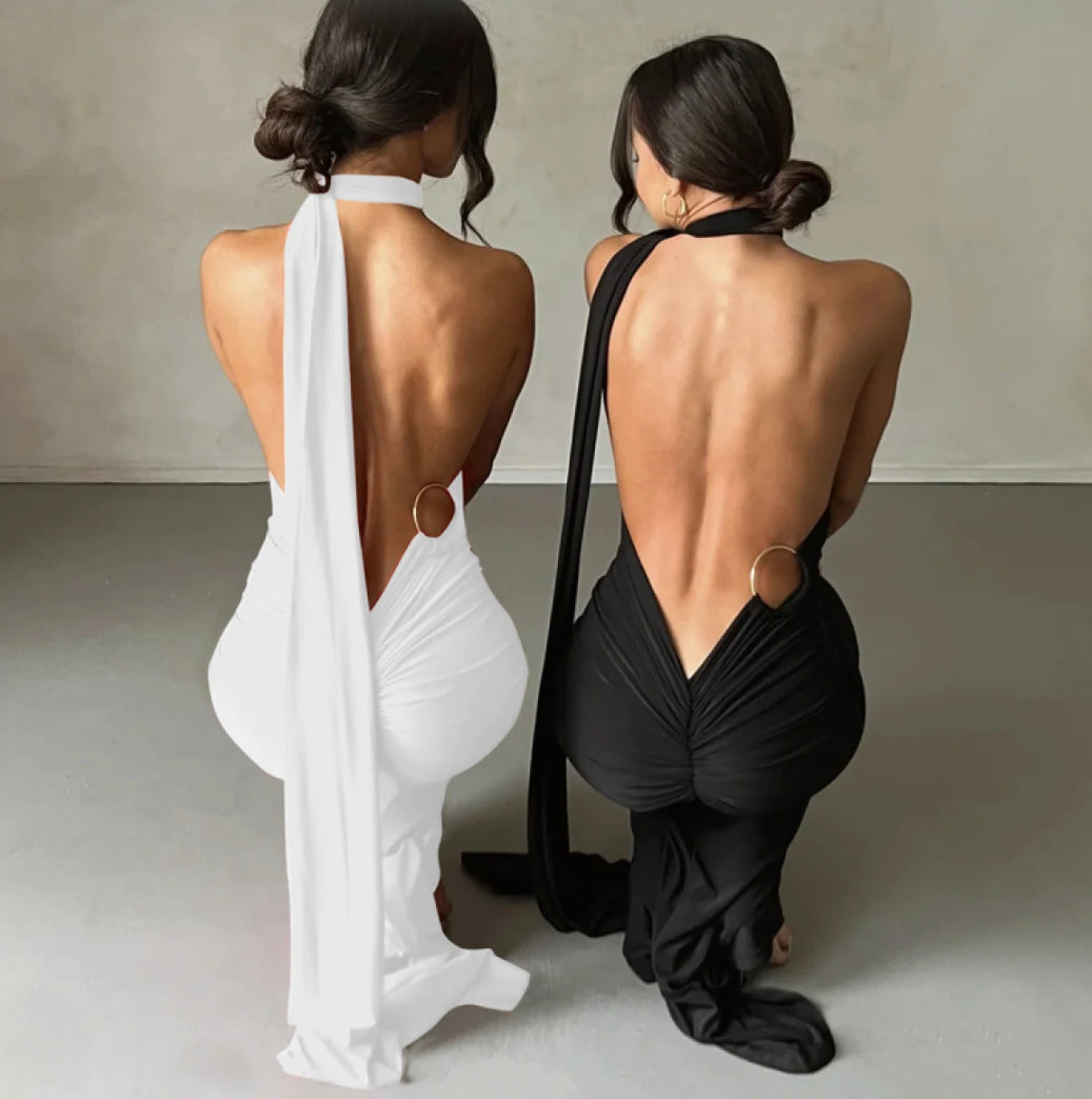 One Shoulder Backless Dress