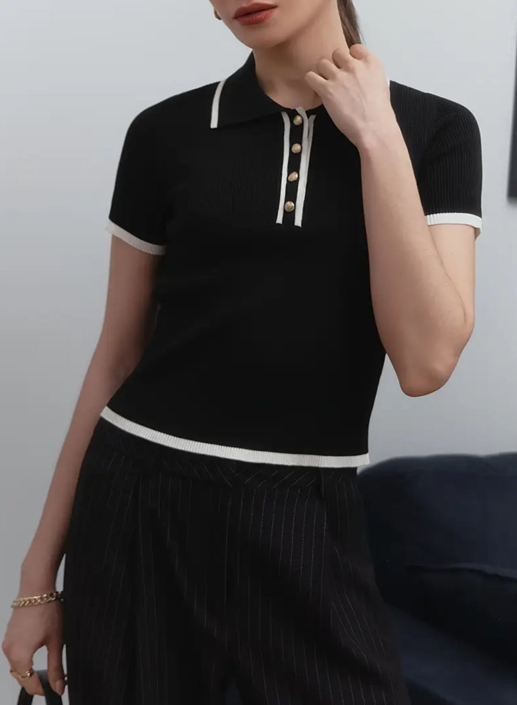 Collar Knit Top