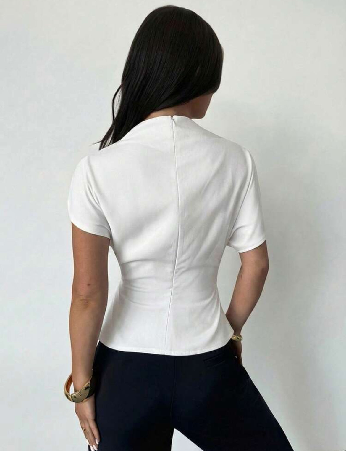 Women Wrinkled Collar  Blouse