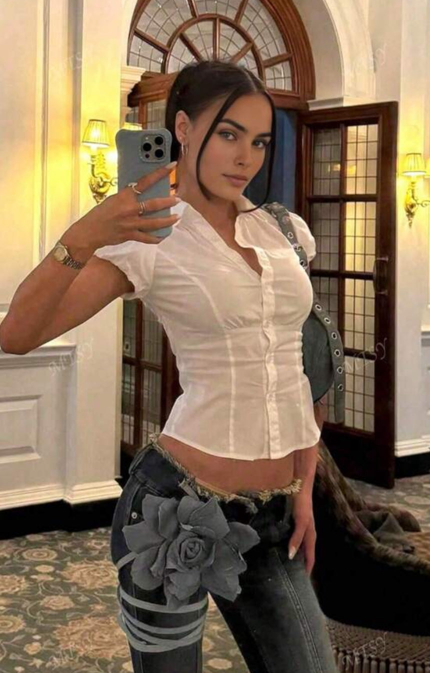 Fitted White Button Down