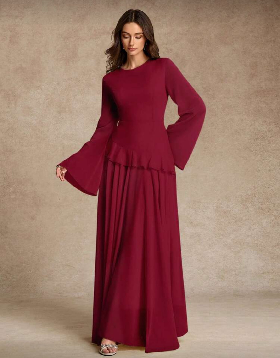 Ruffle Trim Tie Dress