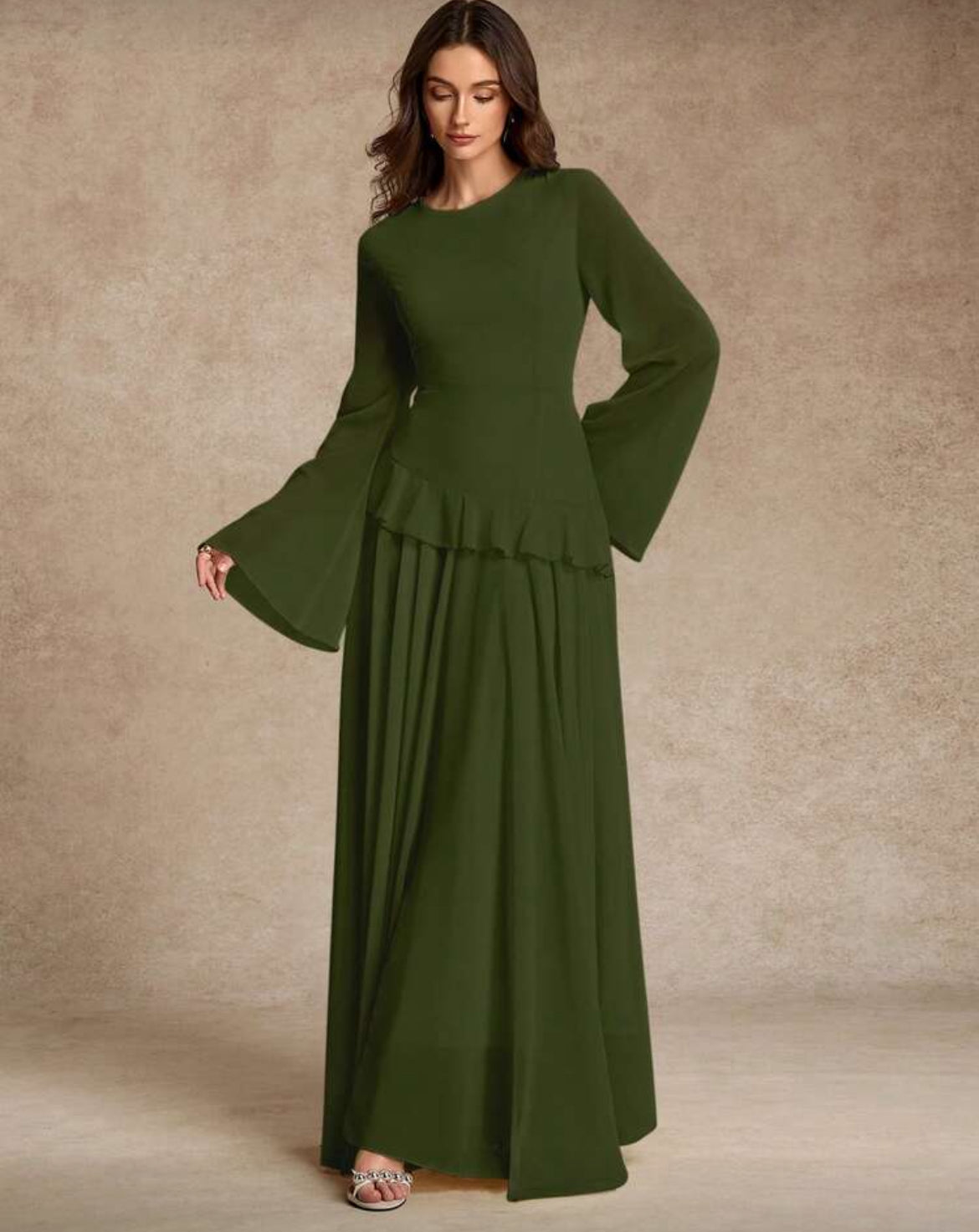 Ruffle Trim Tie Dress